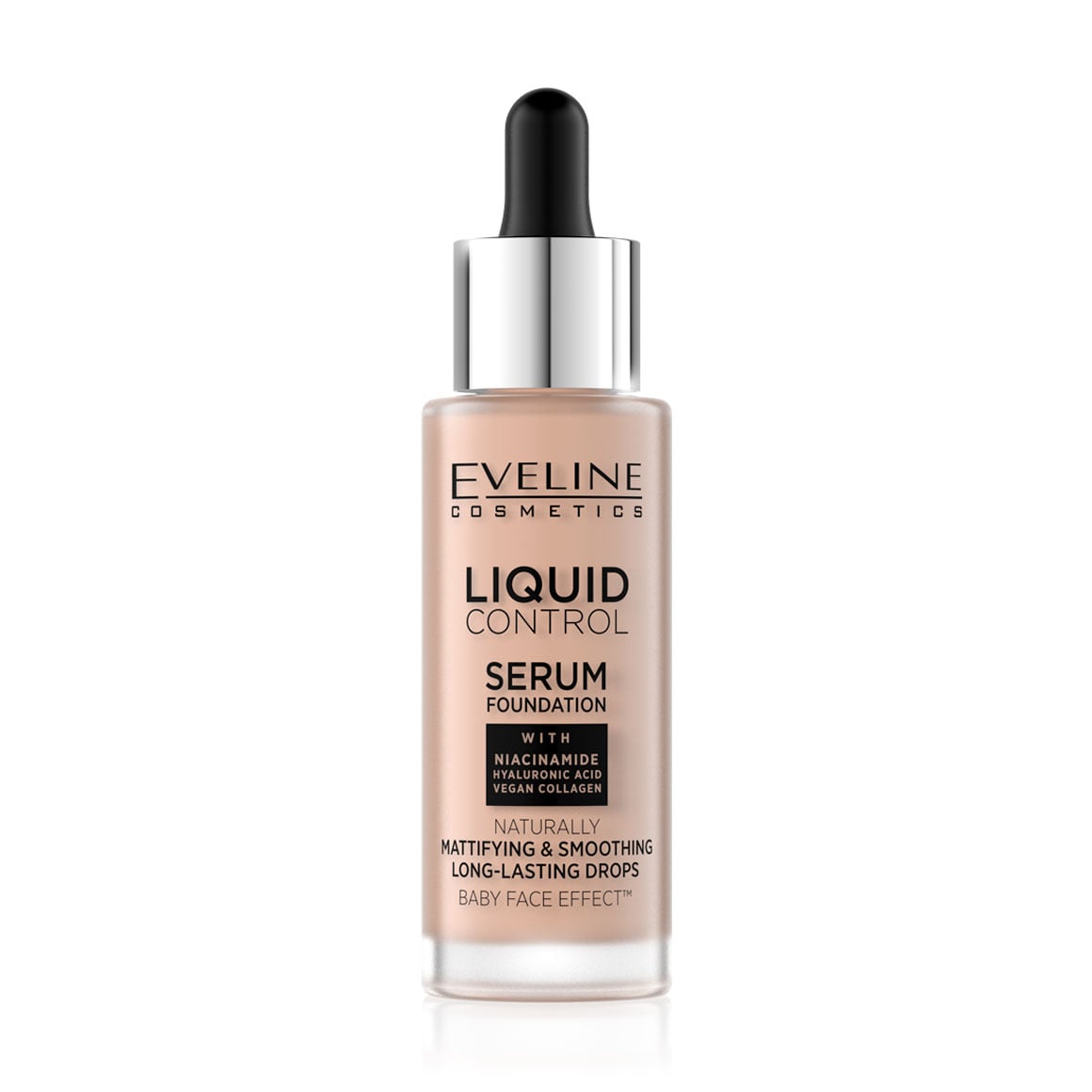 Рідка тональна основа для обличчя Eveline Cosmetics Liquid Control HD Mattifying Drops Foundation 003 Ivory Beige, 32 мл